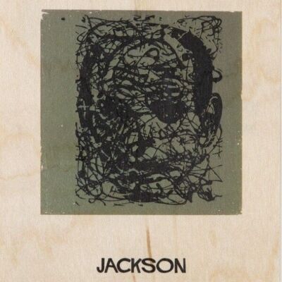 Postal de madera - retrato jackson