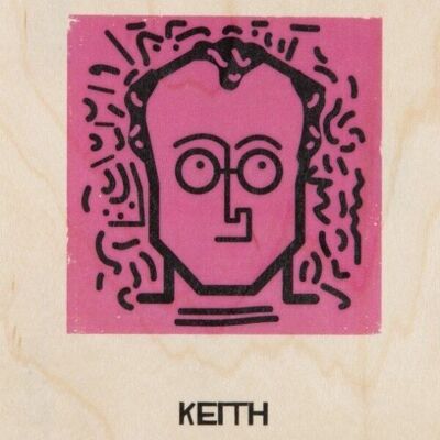 Carte postale en bois - portrart keith