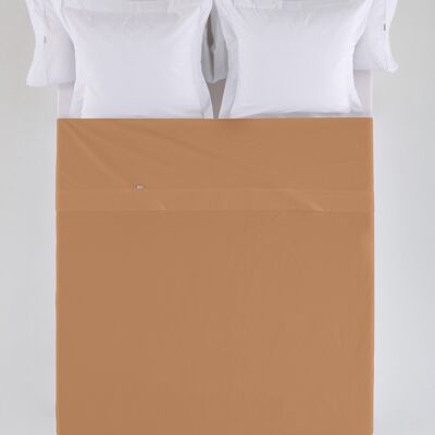 estelia - sabana encimera color marrón - cama de 180 100% algodón - 144 hilos. gramage: 115