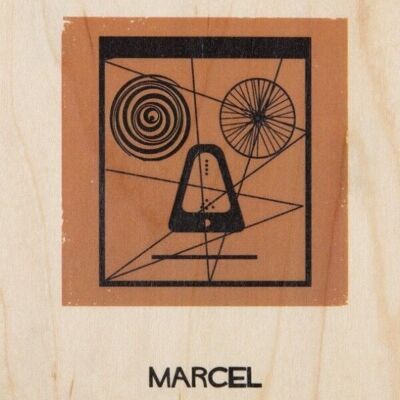 Postal de madera - portrart marcel