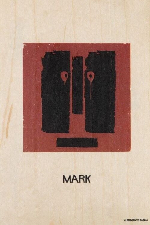 Carte postale en bois - portrart mark