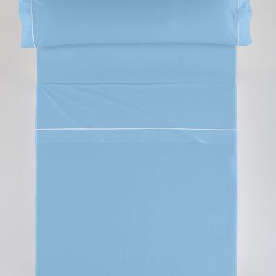 estelia - juego de sábanas color azul celeste - cama de 135/140 (3 piezas) - 100% algodón - 144 hilos. gramage: 115