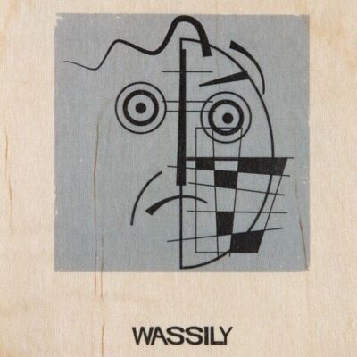 Hölzerne Postkarte - Portrart Wassily
