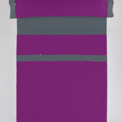 estelia - juego de sábanas liso color morado-gris - cama de 105 (3 piezas) - 50% algodón / 50% poliéster - 144 hilos. gramage: 115