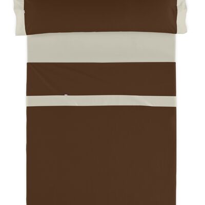 estelia - juego de sábanas liso color café - cama de 105 (3 piezas) - 50% algodón / 50% poliéster - 144 hilos. gramage: 115