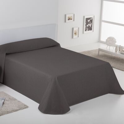 colcha/cubrecama rústico lisos color gris - cama de 90 cm - hilo tintado - 50% algodón/50% poliéster