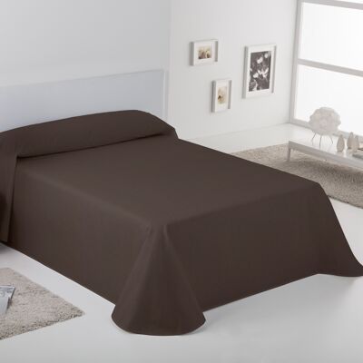 colcha/cubrecama rústico lisos color café - cama de 135/140 cm - hilo tintado - 50% algodón/50% poliéster