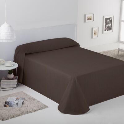 colcha/cubrecama rústico lisos color café - cama de 105 cm - hilo tintado - 50% algodón/50% poliéster