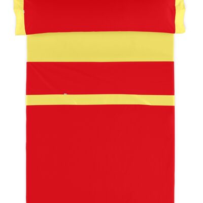 estelia - juego de sábanas liso color rojo - cama de 150 (3 piezas) - 50% algodón / 50% poliéster - 144 hilos. gramage: 115