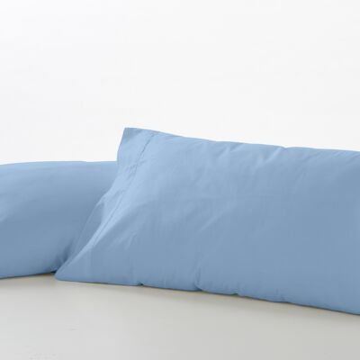 estelia - pack de dos fundas de almohada color azul celeste - 45x95 cm - 50% algodón / 50% poliéster - 144 hilos. gramage: 115