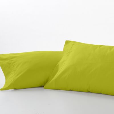 estelia - pack de dos fundas de almohada color pistacho - 45x95 cm - 50% algodón / 50% poliéster - 144 hilos. gramage: 115
