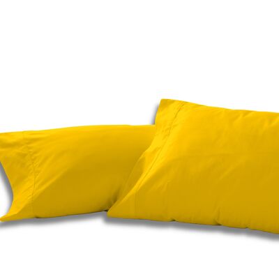 estelia - pack de dos fundas de almohada color mostaza - 45x95 cm - 50% algodón / 50% poliéster - 144 hilos. gramage: 115