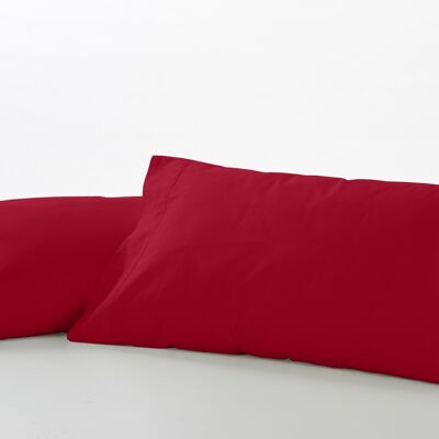 estelia - pack de dos fundas de almohada color burdeos - 45x95 cm - 50% algodón / 50% poliéster - 144 hilos. gramage: 115