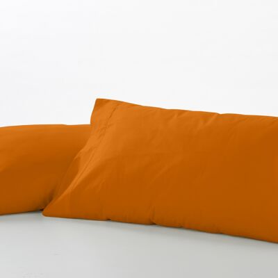 estelia - pack de dos fundas de almohada color ocre - 45x95 cm - 50% algodón / 50% poliéster - 144 hilos. gramage: 115
