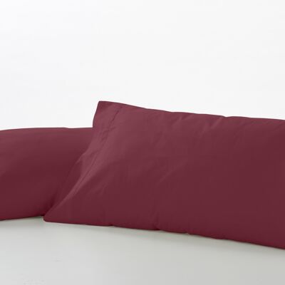 estelia - pack de dos fundas de almohada color vino - 45x95 cm - 50% algodón / 50% poliéster - 144 hilos. gramage: 115