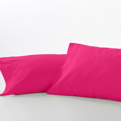 estelia - pack de dos fundas de almohada color chicle - 45x85 cm - 50% algodón / 50% poliéster - 144 hilos. gramage: 115