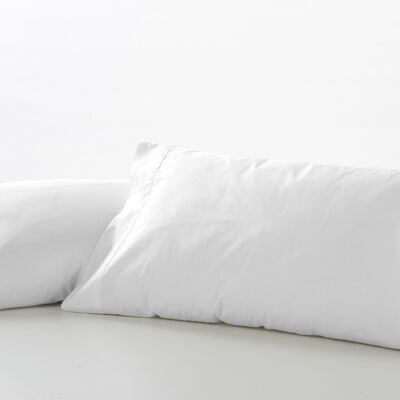 estelia - pack de dos fundas de almohada de algodón color blanco - 45x95 cm - 100% algodón - 144 hilos. gramage: 115