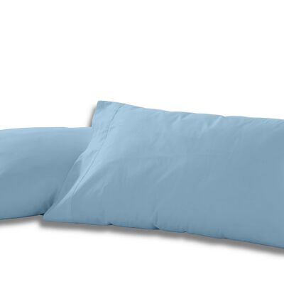 estelia - pack de dos fundas de almohada de algodón color azul celeste - 45x95 cm - 100% algodón - 144 hilos. gramage: 115
