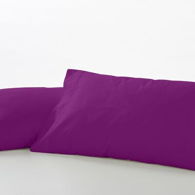 estelia - pack de dos fundas de almohada de algodón color morado - 45x95 cm - 100% algodón - 144 hilos. gramage: 115