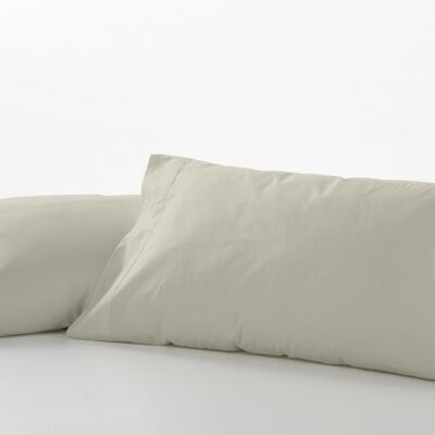 estelia - pack de dos fundas de almohada de algodón color piedra - 45x95 cm - 100% algodón - 144 hilos. gramage: 115