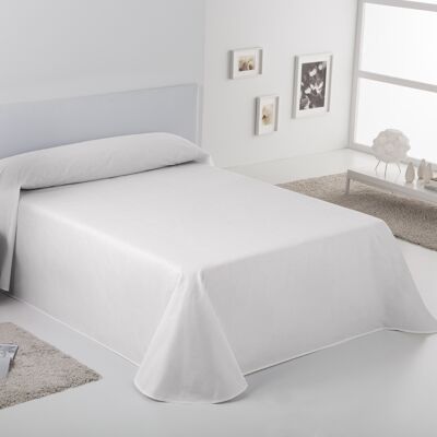 colcha/cubrecama rústico lisos color blanco óptico - cama de 90 cm - hilo tintado - 50% algodón/50% poliéster