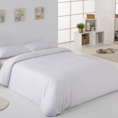 estelia - funda nordica de algodón peinado color blanco - cama de 90 (1 pieza) - 100% algodón - 200 hilos. gramage: 125