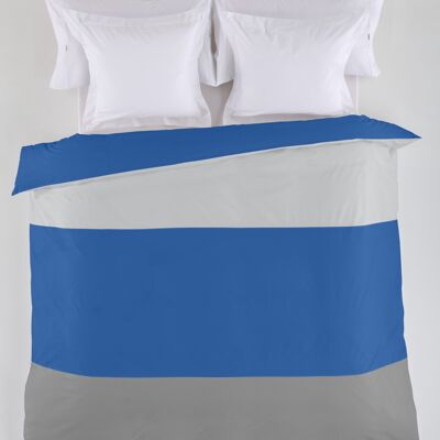 estelia - funda nordica tricolor perla-azulón-plomo - cama de 135/140 (1 pieza) - 50% algodón / 50% poliéster - 144 hilos. gramage: 115