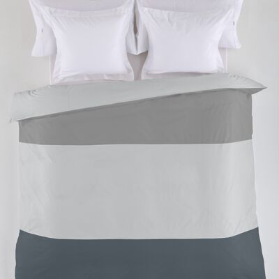 estelia - funda nordica tricolor plomo-perla-gris - cama de 90 (1 pieza) - 50% algodón / 50% poliéster - 144 hilos. gramage: 115
