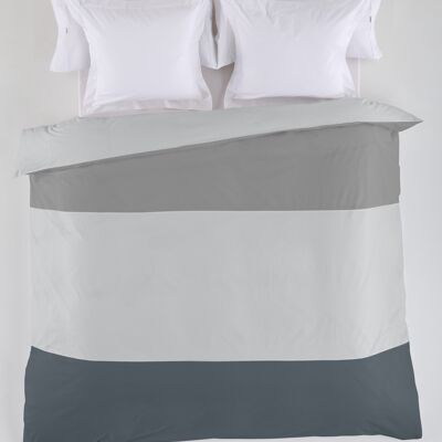 estelia - funda nordica tricolor plomo-perla-gris - cama de 180/200 (1 pieza) - 50% algodón / 50% poliéster - 144 hilos. gramage: 115