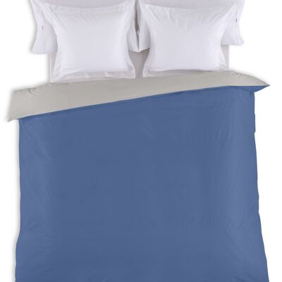estelia - funda nordica reversible azulón-plomo - cama de 90 (1 pieza) - 50% algodón / 50% poliéster - 144 hilos. gramage: 115