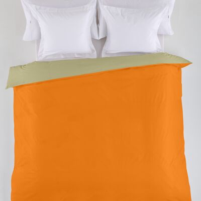 estelia - funda nordica reversible naranja-camel - cama de 150/160 (1 pieza) - 50% algodón / 50% poliéster - 144 hilos. gramage: 115