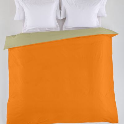 estelia - funda nordica reversible naranja-camel - cama de 180/200 (1 pieza) - 50% algodón / 50% poliéster - 144 hilos. gramage: 115