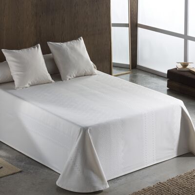 colcha/cubrecama tejido jacquard lugo color crema - cama de 105 cm. - 50% algodón/50% poliéster
