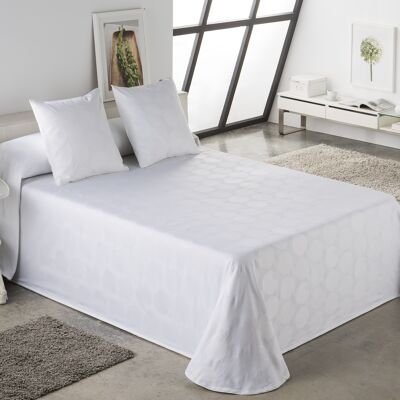 colcha/cubrecama tejido jacquard gijon color blanco óptico - cama de 105 cm - 50% algodón/50% poliéster