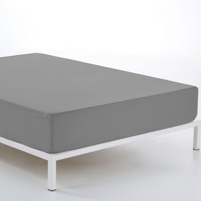 estelia - bajera ajustable color plomo - cama de 135/140 (alto 28 cm) - 50% algodón / 50% poliéster - 144 hilos. gramage: 115