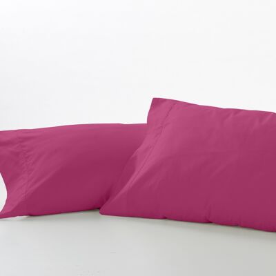 estelia - pack de dos fundas de almohada color fucsia - 45x95 cm - 50% algodón / 50% poliéster - 144 hilos. gramage: 115