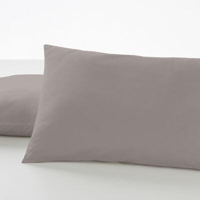 estelia - pack de dos fundas de almohada color plomo - 50x80 cm - 50% algodón / 50% poliéster - 144 hilos - cierre en tapa y solapa. gramage: 115
