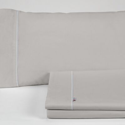 estelia - juego de sábanas liso color plomo - cama de 90 (3 piezas) -50% algodón / 50% poliéster - 144 hilos. gramage: 115