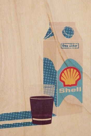 Carte postale en bois - brand mix shell