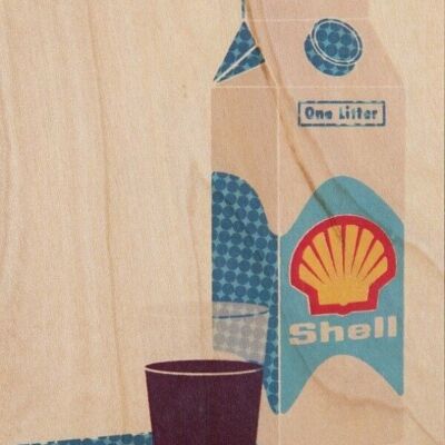 Carte postale en bois - brand mix shell