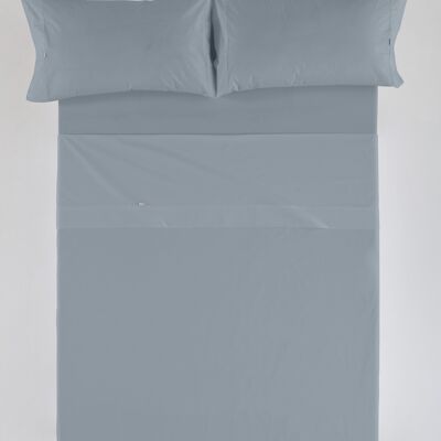 estelia - juego de sábanas color acero - cama de 200 (4 piezas) - 100% algodón - 200 hilos