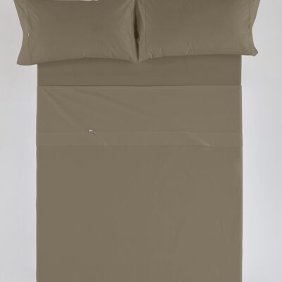 estelia - juego de sábanas color visón - cama de 180 (4 piezas) - 100% algodón - 200 hilos