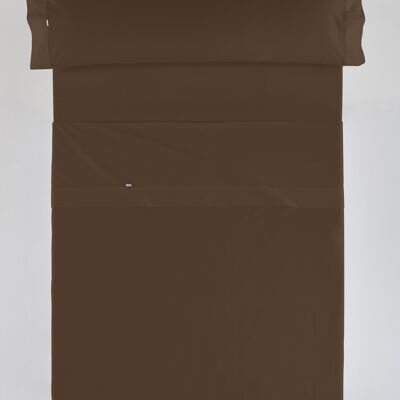 estelia - juego de sábanas color chocolate - cama de 90 (3 piezas) - 100% algodón - 200 hilos