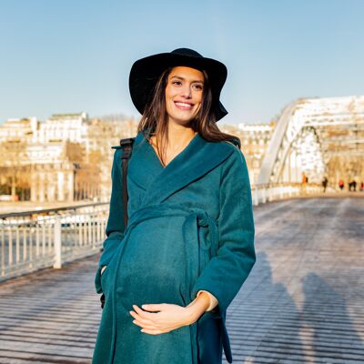 Duck blue maternity and babywearing coat