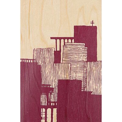 Cartolina di legno - città dei paesaggi