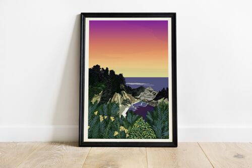 Big Sur sunset-14,8cmx21cm