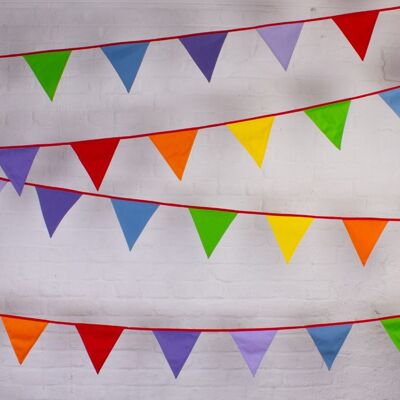 Multi-Coloured Rainbow Bunting - 100% Cotton - 5 metres