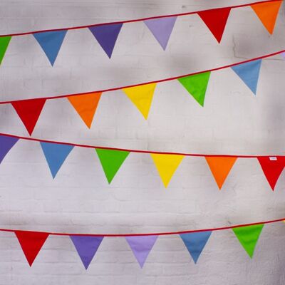 Banderines multicolor arcoíris - 100% algodón - 5 metros