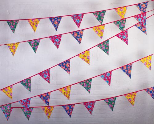 Bright Floral Bunting - 100% Cotton - 5 metres