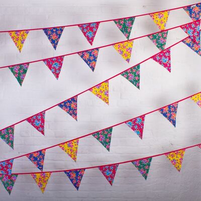 Bright Floral Bunting - 100% Cotton - 5 metres